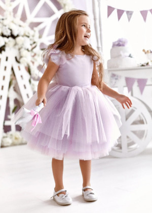 Purple Satin Tulle Corset Back Short Flower Girl Dress Purple Satin Tulle Corset Back Short Flower Girl Dress